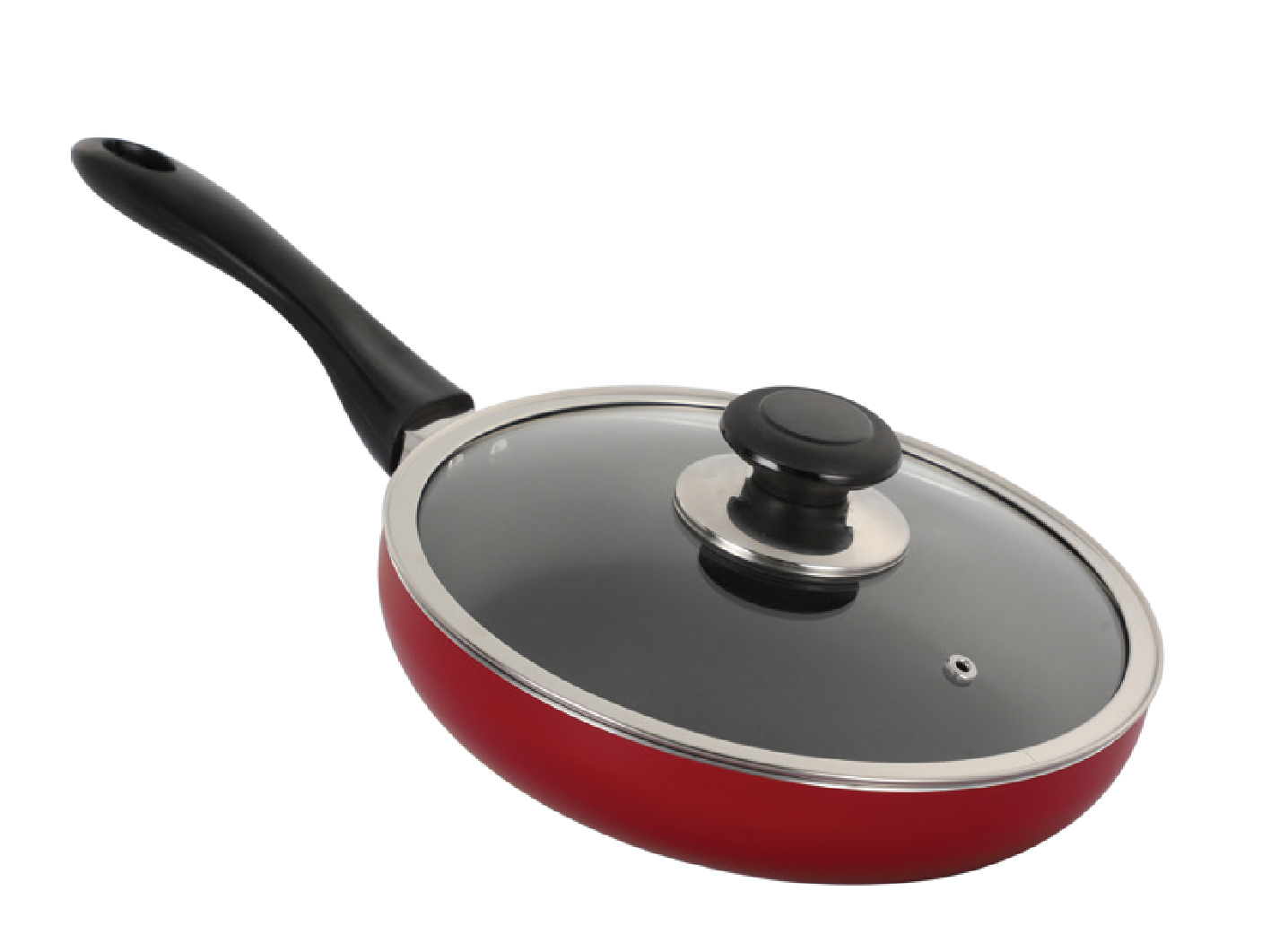 TPR NS Regular Fry Pan with Lid (Red) - 22 cm