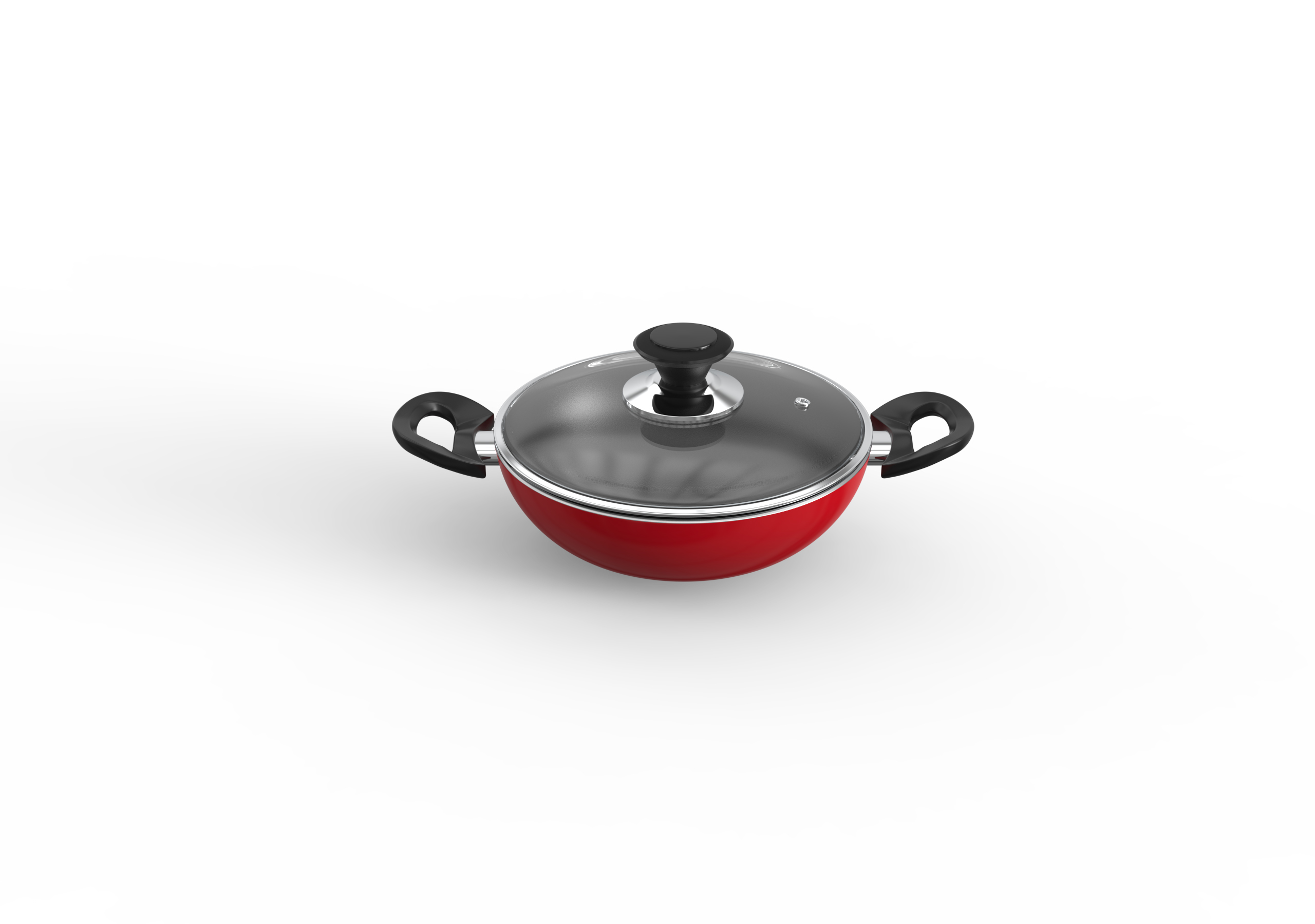 TPR NS Regular Karai with Lid (Red) - 22 cm